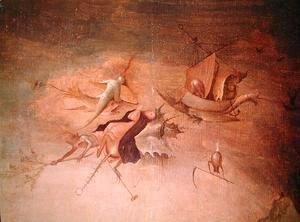 Hieronymous Bosch - Detail of the left-hand panel, from the Triptych of the Temptation of St. Anthony