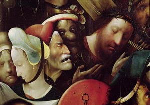 Hieronymous Bosch - The Carrying of the Cross (detail of Christ and St. Veronica)