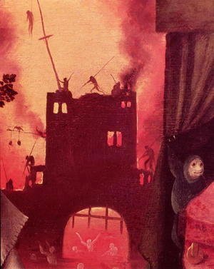 Hieronymous Bosch - Tondal's Vision (detail of the burning gateway)