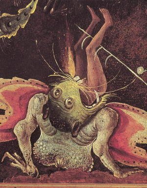 Hieronymous Bosch - The Last Judgement (detail of a man being eaten by a monster) c.1504