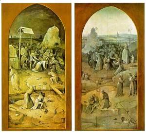 Hieronymous Bosch - Temptation of St. Anthony, outer wings of the triptych