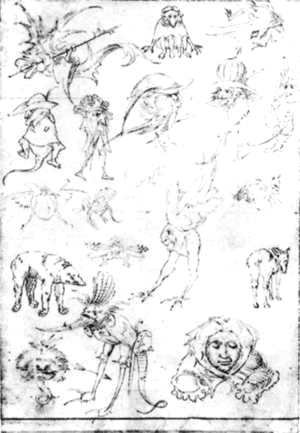 Hieronymous Bosch - Studies of Monsters - 1