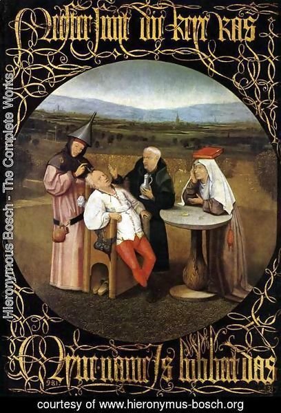 Hieronymous Bosch - The Cure of Folly (Extraction of the Stone of Madness) 1475-80