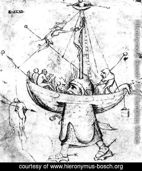 Hieronymous Bosch - The Ship of Fools in Flames