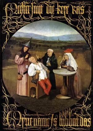 Hieronymous Bosch - The Cure of Folly (Extraction of the Stone of Madness) 1475-80