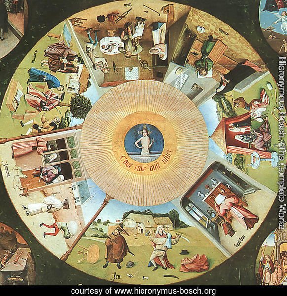 Tabletop of the Seven Deadly Sins and the Four Last Things, (detail of The Eye of God which Sees the Committing of the Seven Deadly Sins)